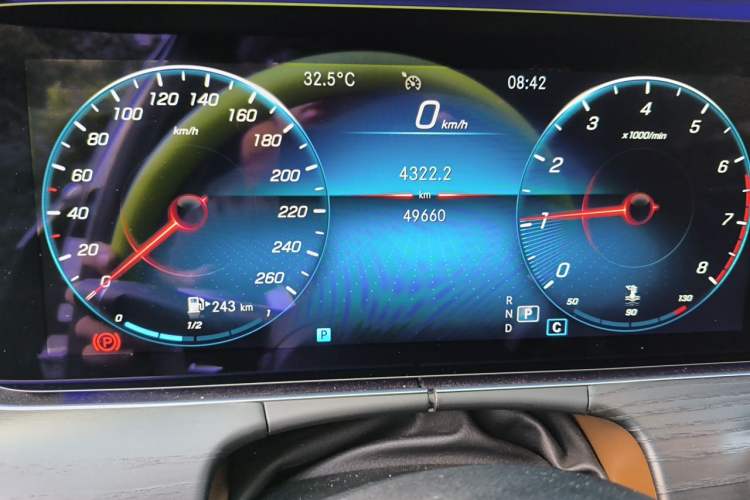 Used Mercedes-Benz E-Class 2021 E 300 L Sporty and Stylish Model Odometer Close Up