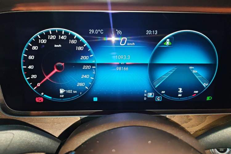 Used Mercedes-Benz E-Class 2021 E 300 L Luxury Model Odometer Close Up
