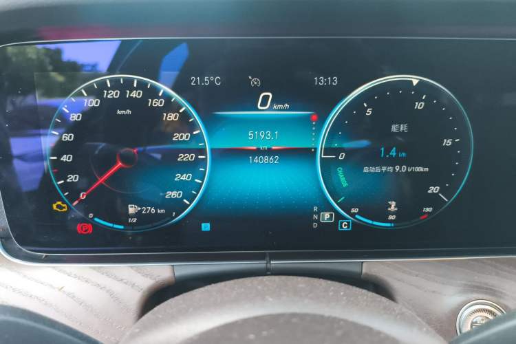 Used Mercedes-Benz E-Class 2021 E 300 L Stylish Model Odometer Close Up