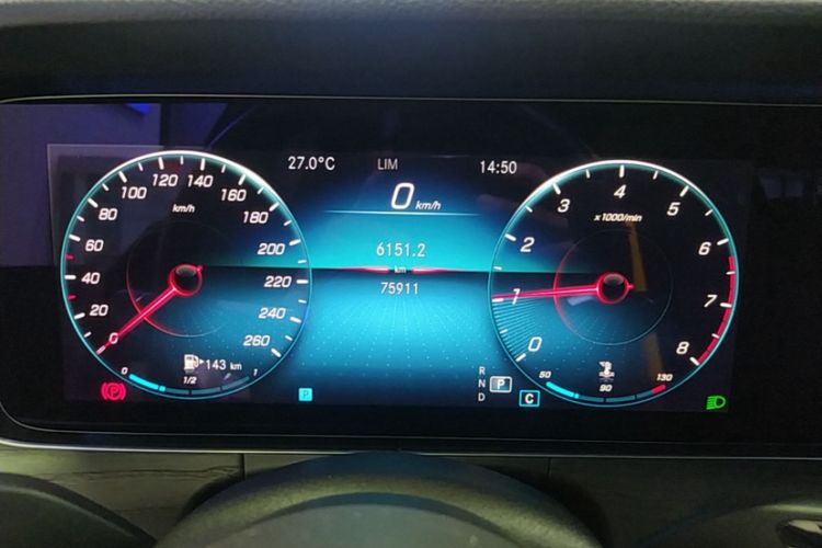 Used Mercedes-Benz E-Class 2021 E 300 L Sporty and Stylish Model Odometer Close Up