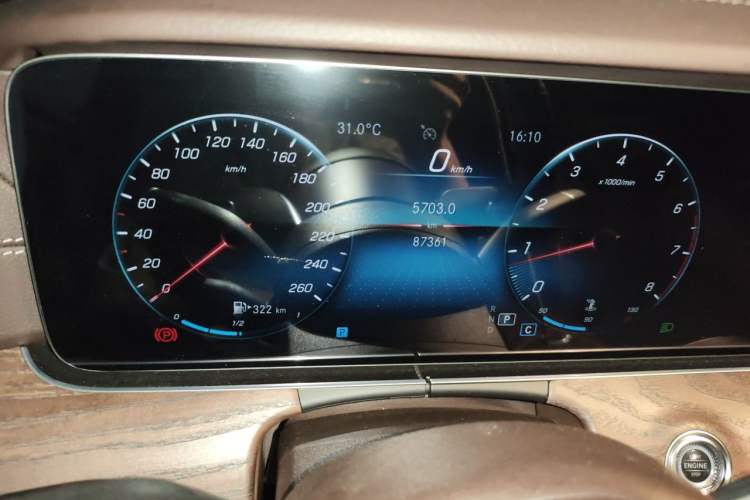 Used Mercedes-Benz E-Class 2021 E 300 L Luxury Model Odometer Close Up