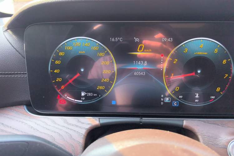 Used Mercedes-Benz E-Class 2021 E 300 L Stylish Model Odometer Close Up