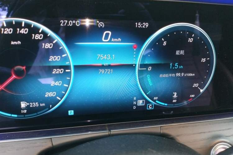 Used Mercedes-Benz E-Class 2021 E 300 L Sporty and Stylish Model Odometer Close Up