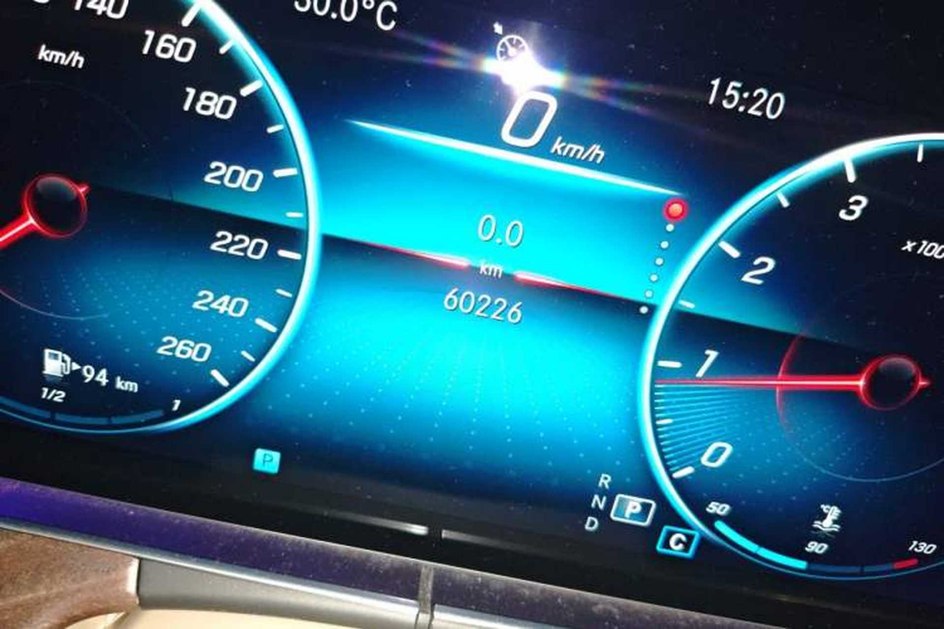 Used Mercedes-Benz E-Class 2021 E 300 L Sporty and Stylish Model Odometer Close Up