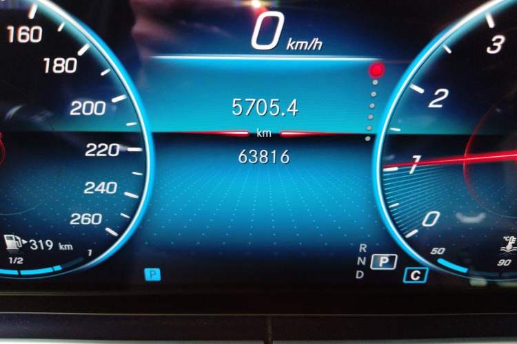 Used Mercedes-Benz E-Class 2021 E 300 L Luxury Model Odometer Close Up