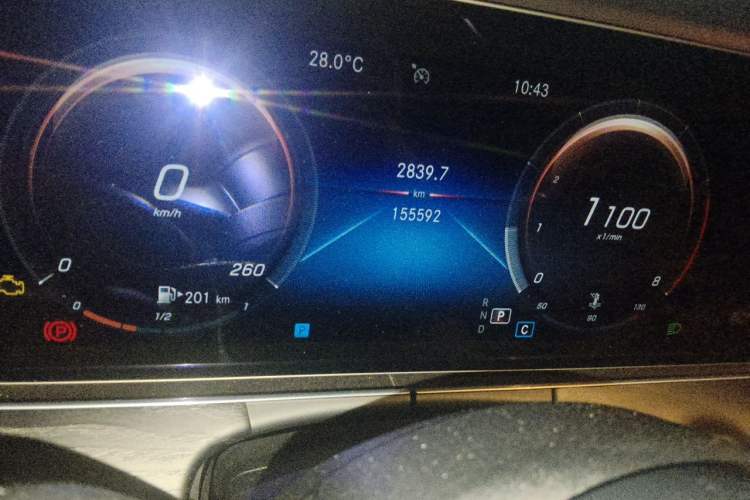 Used Mercedes-Benz E-Class 2021 E 300 L Sporty and Stylish Model Odometer Close Up