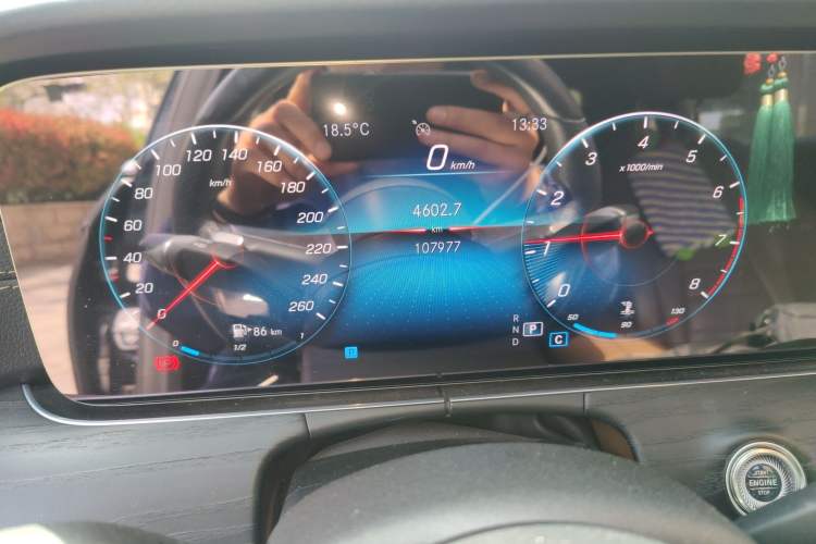 Used Mercedes-Benz E-Class 2021 E 300 L Sporty and Stylish Model Odometer Close Up