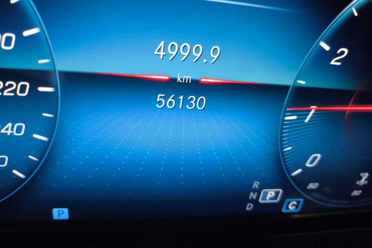 Used Mercedes-Benz E-Class 2021 E 300 L Sporty and Stylish Model Odometer Close Up