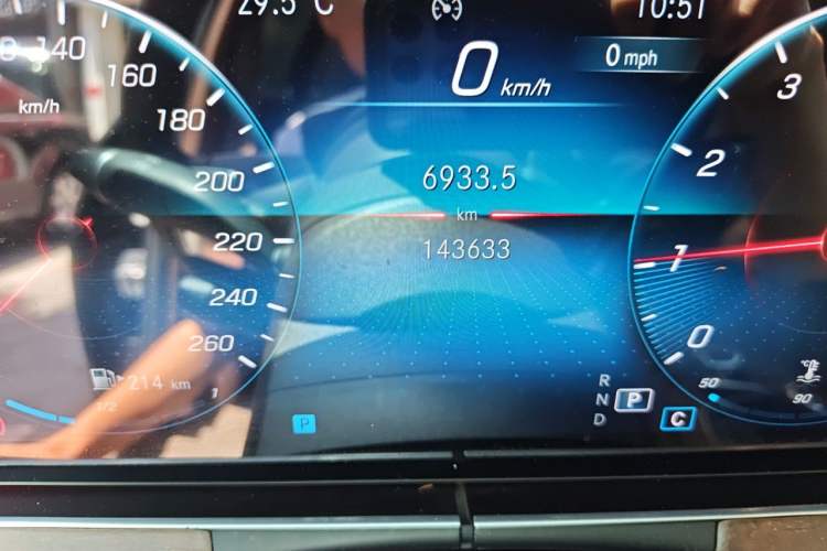 Used Mercedes-Benz E-Class 2021 E 300 L Stylish Model Odometer Close Up