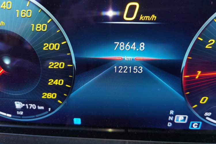 Used Mercedes-Benz E-Class 2021 Facelift E 300 L Stylish Edition Odometer Close Up