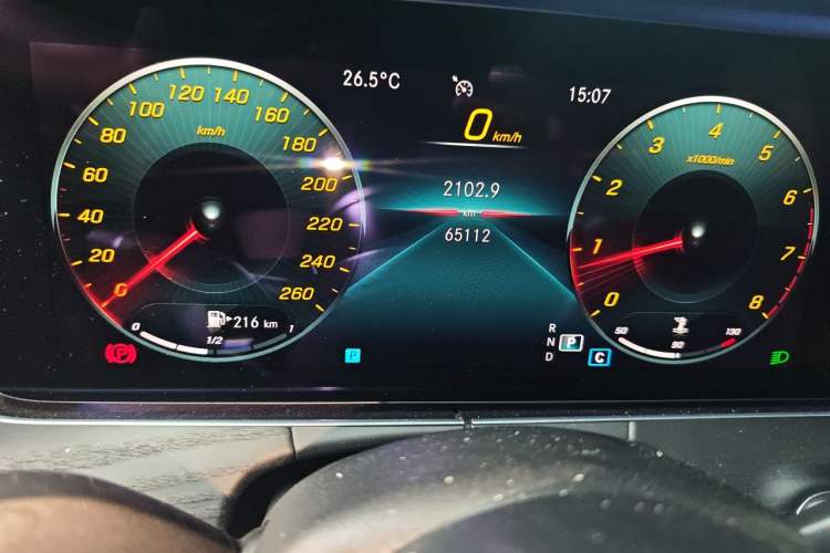 Used Mercedes-Benz E-Class 2021 E 300 L Sporty and Stylish Model Odometer Close Up