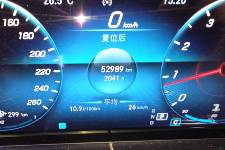 Used Mercedes-Benz E-Class 2021 E 300 L Sporty and Stylish Model Odometer Close Up