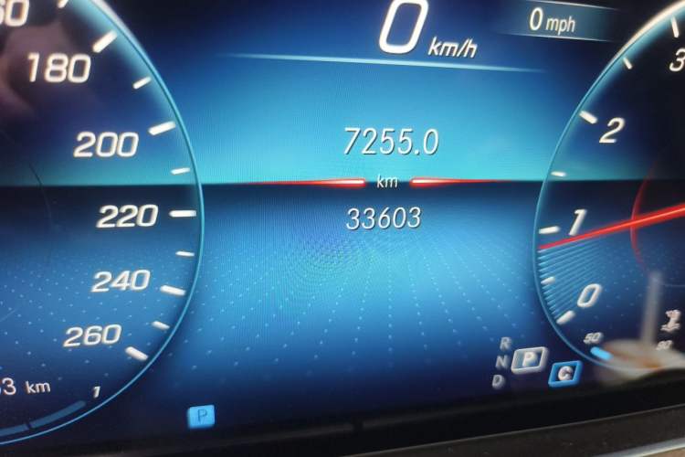 Used Mercedes-Benz E-Class 2021 E 300 L Luxury Model Odometer Close Up