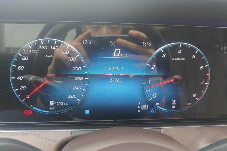 Used Mercedes-Benz E-Class 2021 E 300 L Sporty and Stylish Model Odometer Close Up