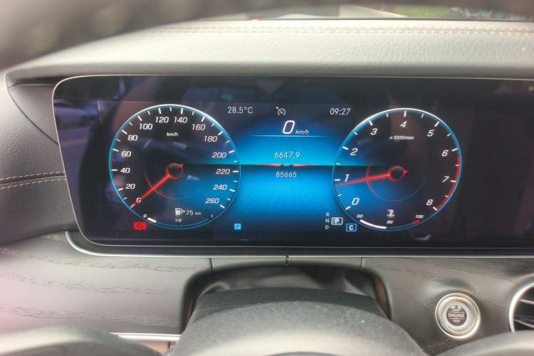 Used Mercedes-Benz E-Class 2021 E 300 L Sporty and Stylish Model Odometer Close Up