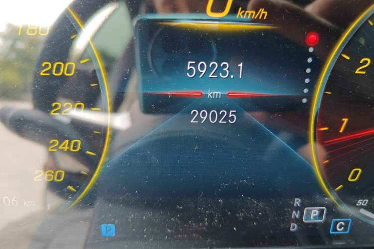 Used Mercedes-Benz E-Class 2021 E 300 Coupe Odometer Close Up
