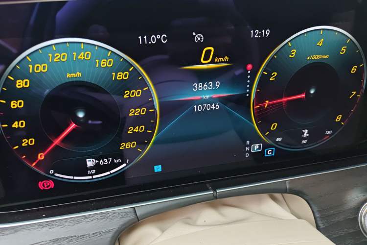 Used Mercedes-Benz E-Class 2021 E 300 L Sporty and Stylish Model Odometer Close Up