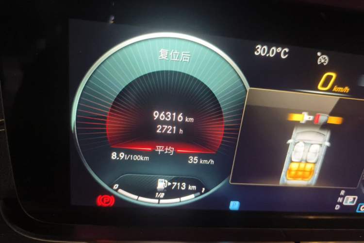 Used Mercedes-Benz E-Class 2021 E 300 L Sporty and Stylish Model Odometer Close Up