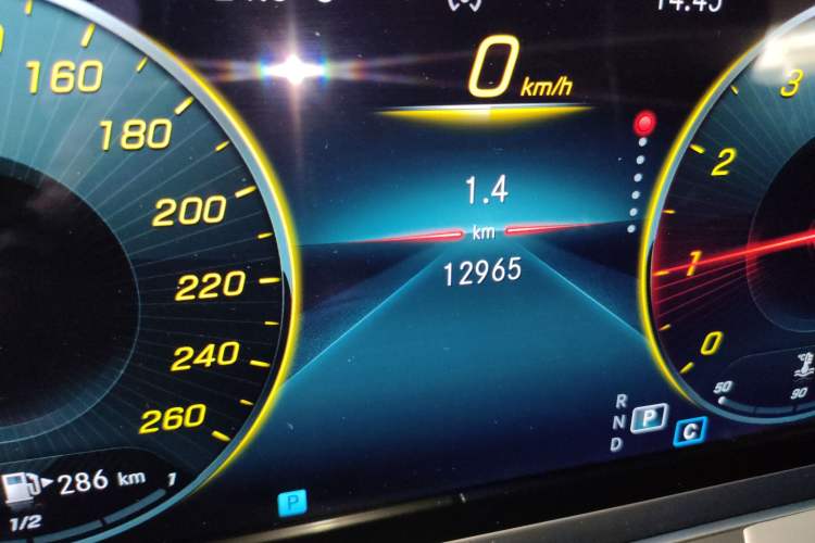 Used Mercedes-Benz E-Class 2021 Facelift E 260 Coupe Odometer Close Up