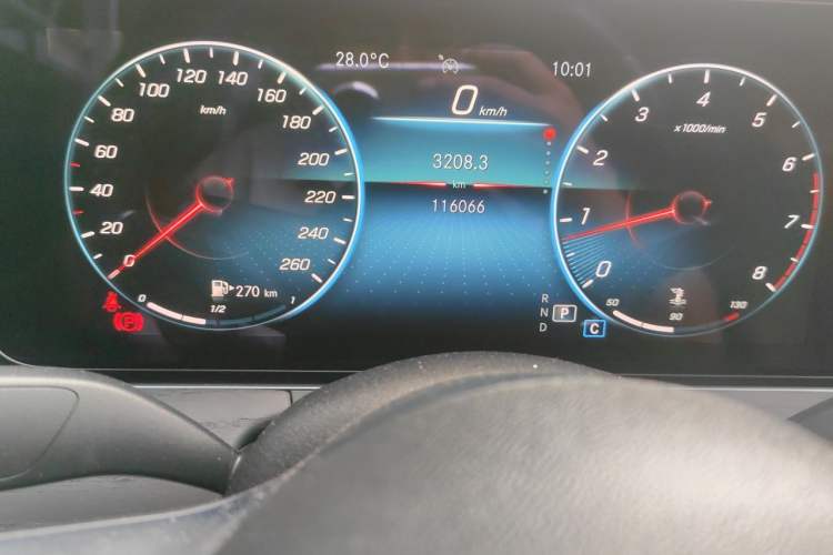 Used Mercedes-Benz E-Class 2021 E 300 L Sporty and Stylish Model Odometer Close Up