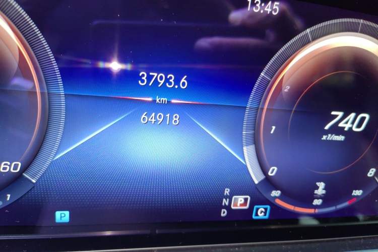 Used Mercedes-Benz E-Class 2021 E 300 L Sporty and Stylish Model Odometer Close Up