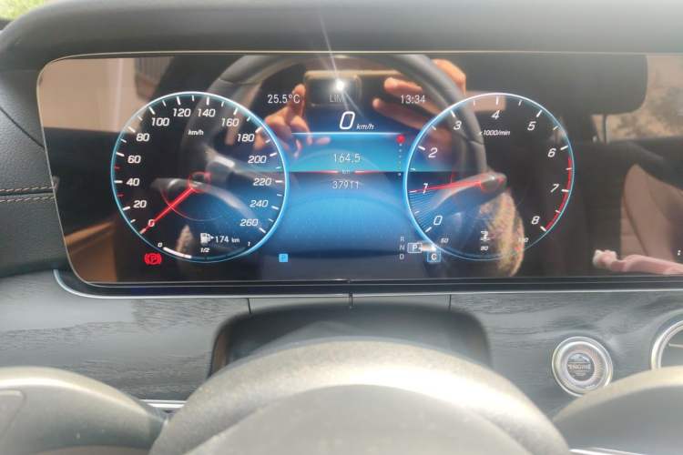 Used Mercedes-Benz E-Class 2021 E 300 L Sporty and Stylish Model Odometer Close Up