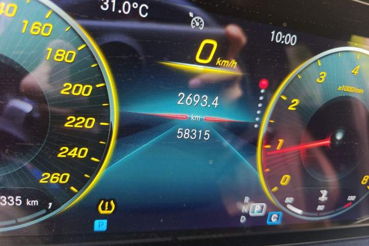 Used Mercedes-Benz E-Class 2022 E 300 L Sporty and Stylish Model Odometer Close Up