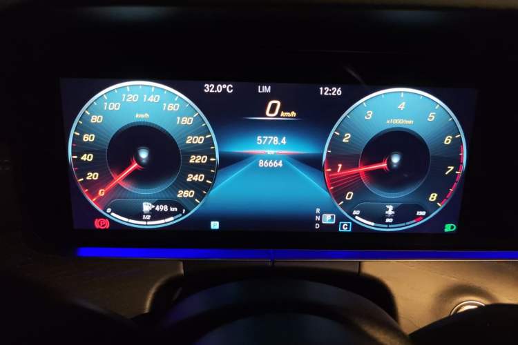 Used Mercedes-Benz E-Class 2022 E 300 L Sporty and Stylish Model Odometer Close Up
