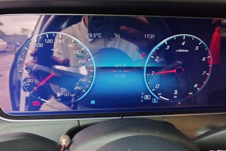 Used Mercedes-Benz E-Class 2022 Revised E 300 L Sporty and Stylish Edition Odometer Close Up