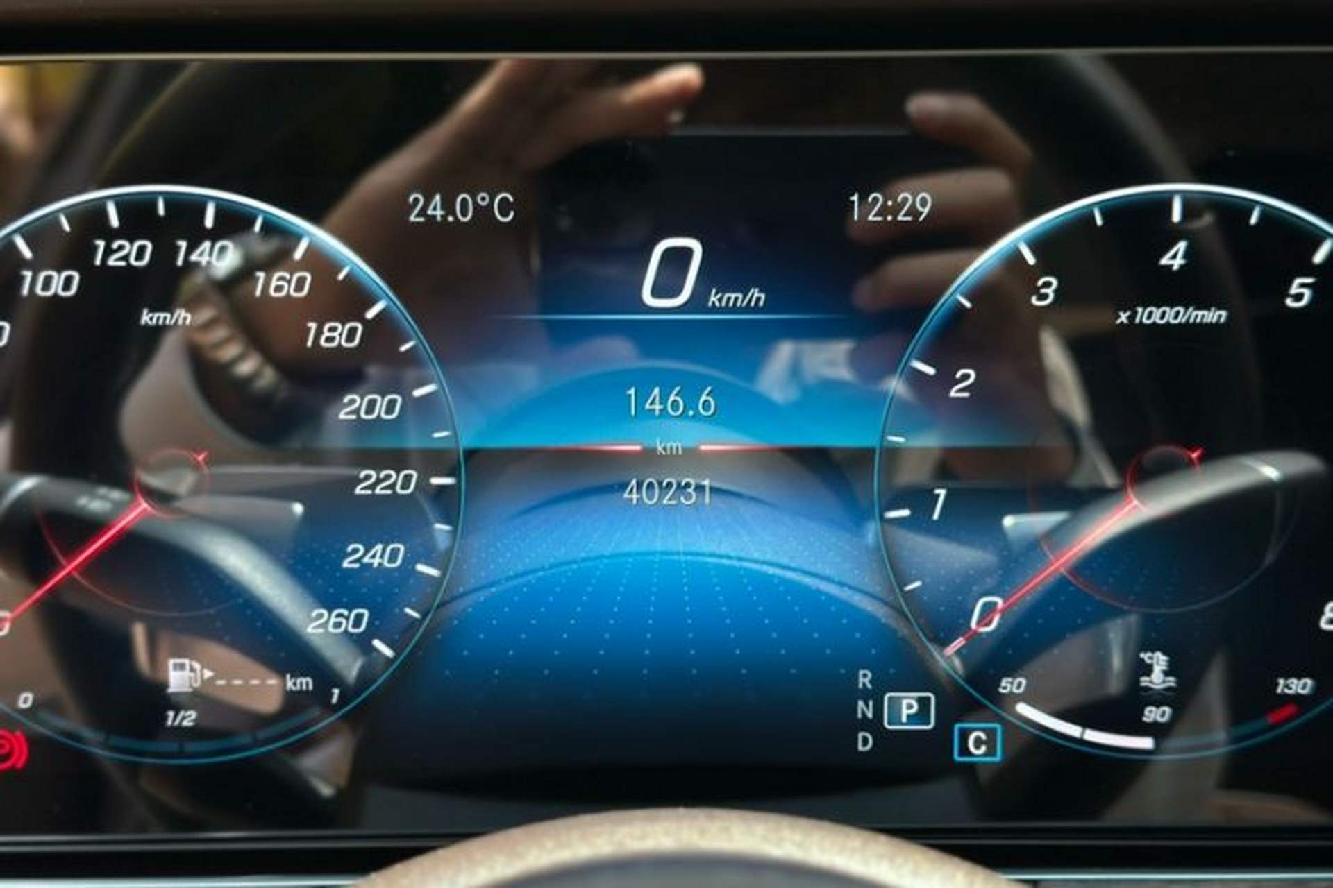 Used Mercedes-Benz E-Class 2023 E 300 L Luxury Model Odometer Close Up