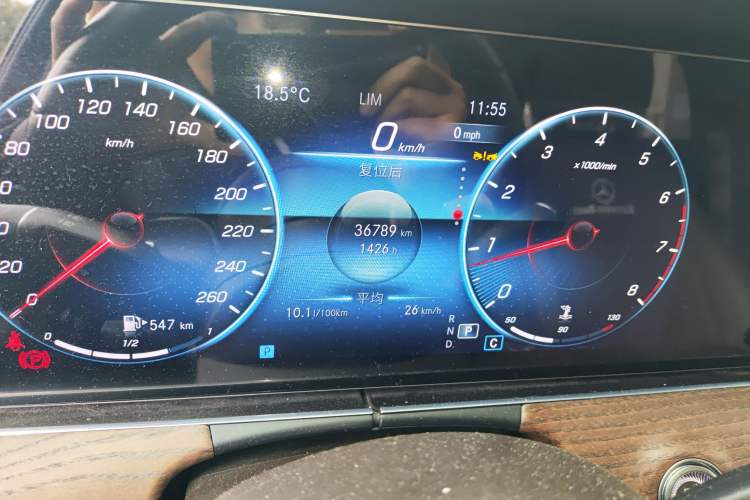 Used Mercedes-Benz E-Class 2023 E 300 L Luxury Model Odometer Close Up