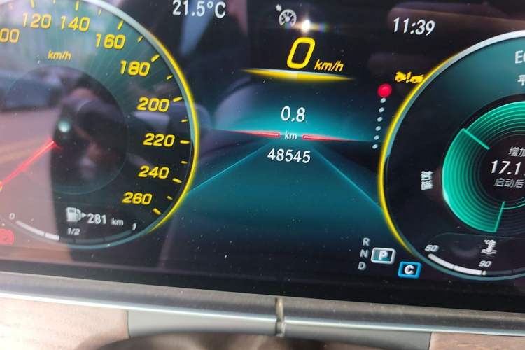 Used Mercedes-Benz E-Class 2023 E 300 L Stylish Model Odometer Close Up