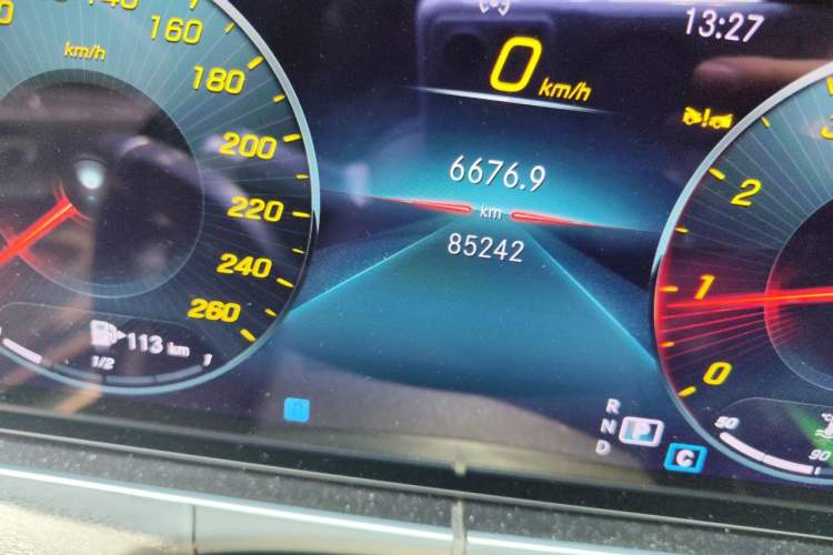 Used Mercedes-Benz E-Class 2023 E 300 L Sporty and Stylish Model Odometer Close Up