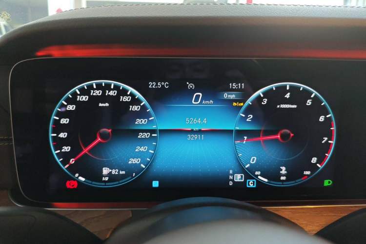 Used Mercedes-Benz E-Class 2023 E 300 L Luxury Model Odometer Close Up