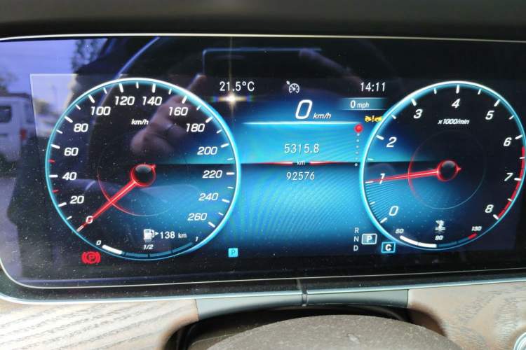 Used Mercedes-Benz E-Class 2023 E 300 L Luxury Model Odometer Close Up