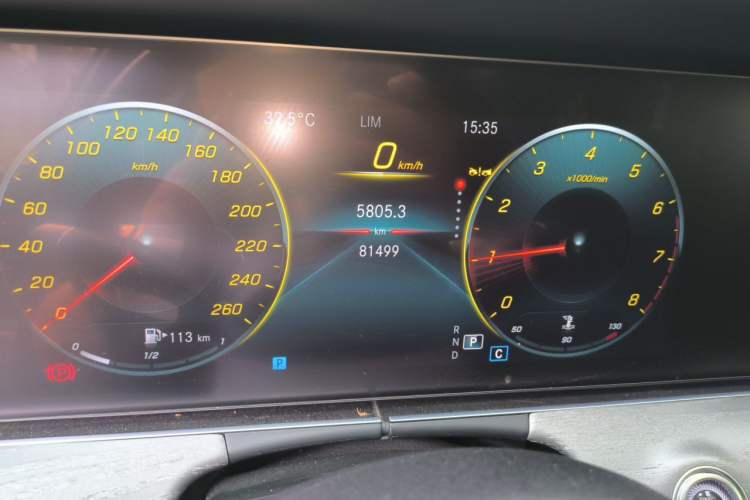 Used Mercedes-Benz E-Class 2023 E 300 L Stylish Model Odometer Close Up