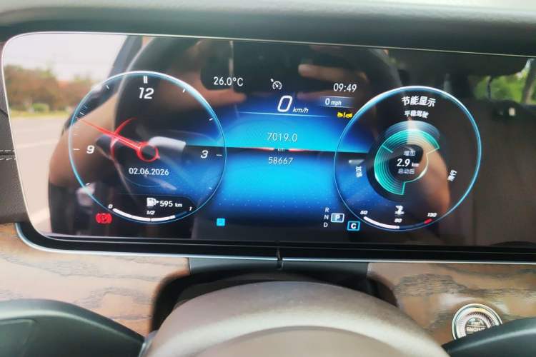 Used Mercedes-Benz E-Class 2023 E 300 L Stylish Model Odometer Close Up