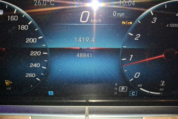 Used Mercedes-Benz E-Class 2023 E 300 L Luxury Model Odometer Close Up