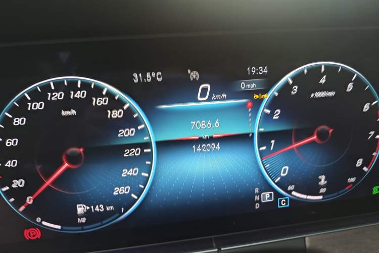 Used Mercedes-Benz E-Class 2023 E 300 L Stylish Model Odometer Close Up