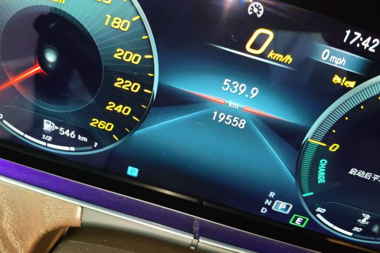 Used Mercedes-Benz E-Class 2023 E 300 L Luxury Model Odometer Close Up