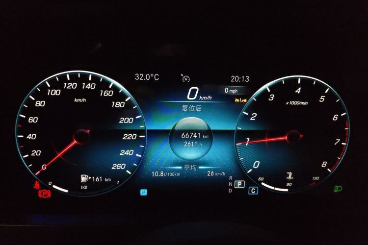 Used Mercedes-Benz E-Class 2023 E 300 L Sporty and Stylish Model Odometer Close Up