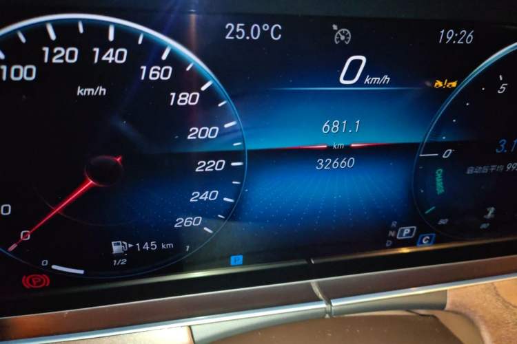 Used Mercedes-Benz E-Class 2023 E 300 L Stylish Model Odometer Close Up