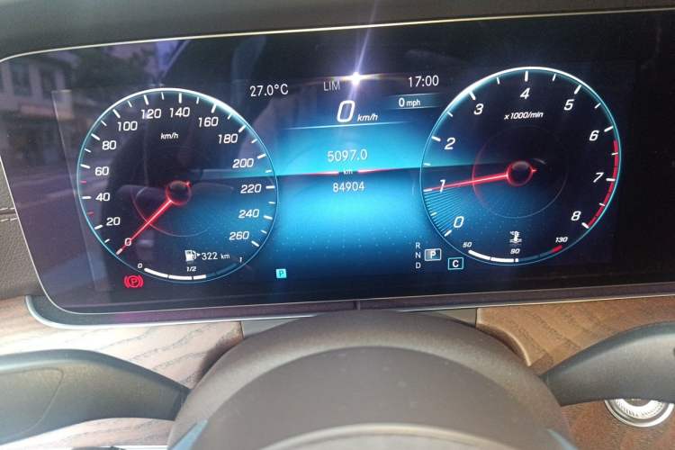 Used Mercedes-Benz E-Class 2023 E 300 L Luxury Model Odometer Close Up