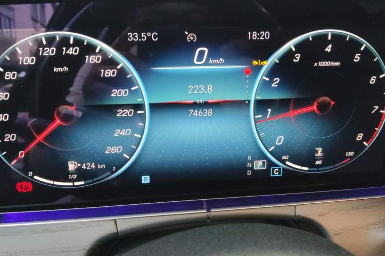Used Mercedes-Benz E-Class 2023 E 300 L Sporty and Stylish Model Odometer Close Up