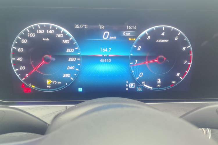 Used Mercedes-Benz E-Class 2023 E 300 L Sporty and Stylish Model Odometer Close Up