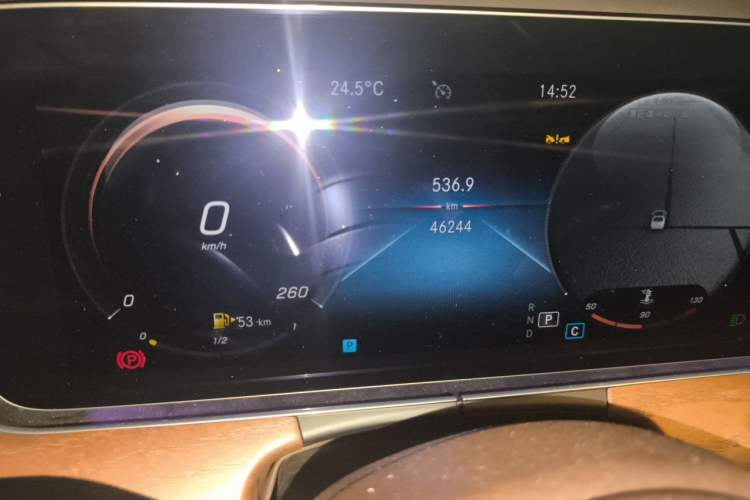 Used Mercedes-Benz E-Class 2023 E 300 L Luxury Model Odometer Close Up