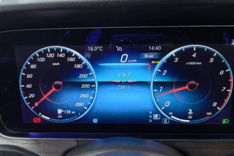 Used Mercedes-Benz E-Class 2023 E 300 L Luxury Model Odometer Close Up