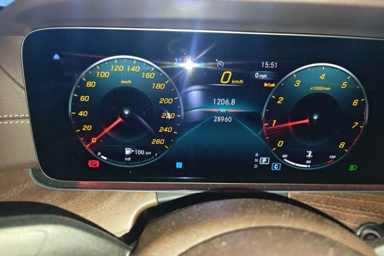 Used Mercedes-Benz E-Class 2023 E 300 L Luxury Model Odometer Close Up