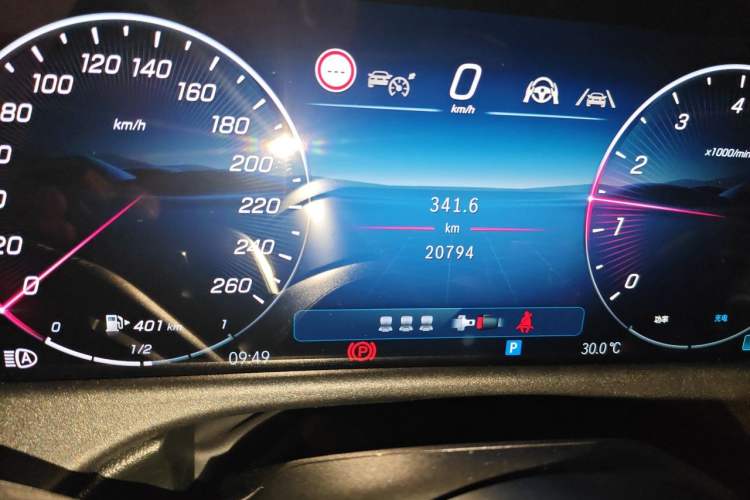 Used Mercedes-Benz E-Class 2024 E 300 L Stylish Model Odometer Close Up