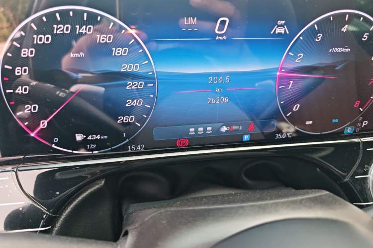 Used Mercedes-Benz E-Class 2024 E 260 L Odometer Close Up